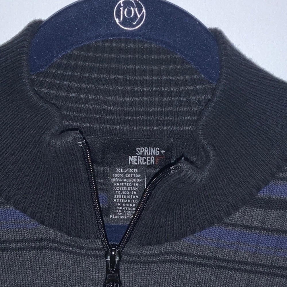 Spring + Mercer Men’s Gray Ribbed Sweater XL - Picture 2 of 6